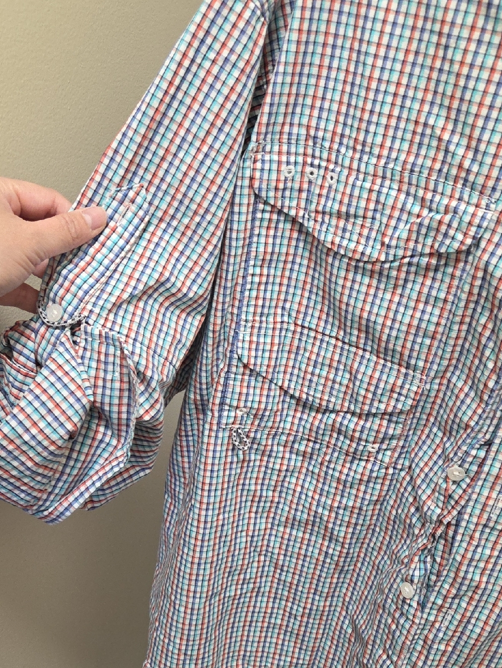 Columbia PFG Omni-Shield Plaid Fishing Shirt Long Sleeve Button-Up Outdoor - Picture 6 of 12